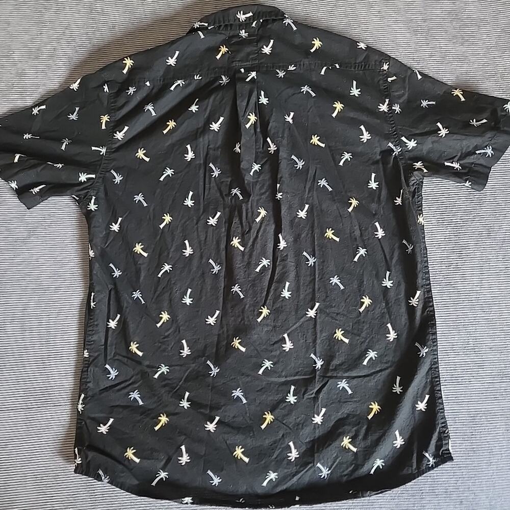 Levis Shirt Mens Medium Black Palm Trees Button Short Sleeve Casual Hawaiian - Picture 2 of 8